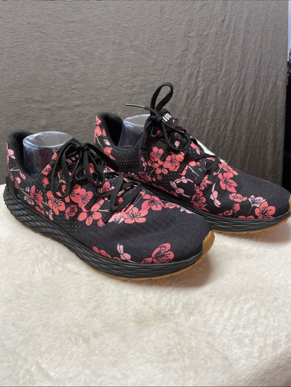 NOBULL Black Trainers with Pink Floral Print